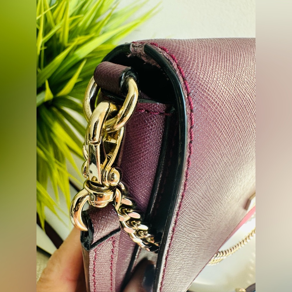 Kate Spade| Burgundy Crossbody Bag with Chain - Picture 8 of 12